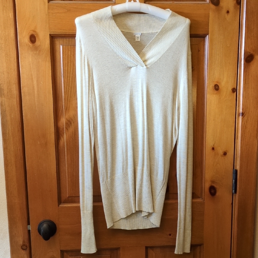 Cream V-Neck Sweater